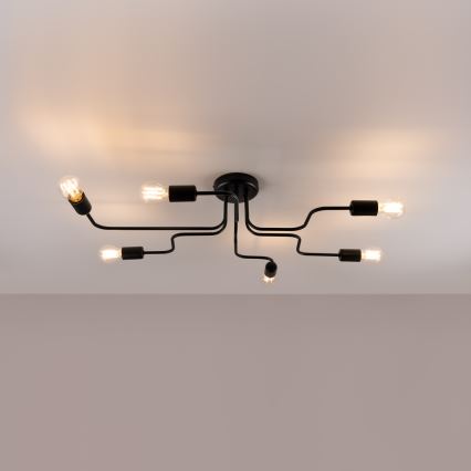 Pinnale kinnitatav lühter VECTOR 6xE27/15W/230V must