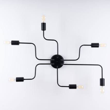 Pinnale kinnitatav lühter VECTOR 6xE27/15W/230V must