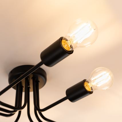 Pinnale kinnitatav lühter VECTOR 8xE27/15W/230V must