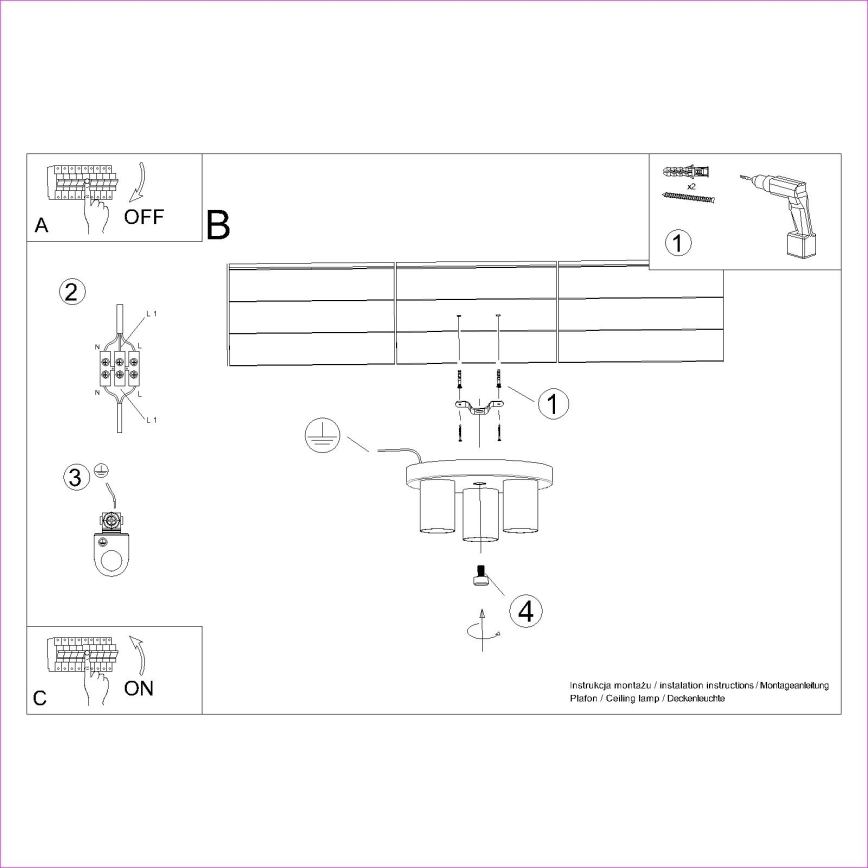 Kohtvalgusti LAGOS 3xGU10/10W/230V must