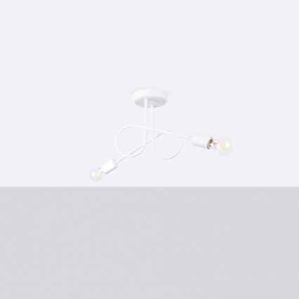 Pinnale kinnitatav lühter LOOP 2xE27/15W/230V valge