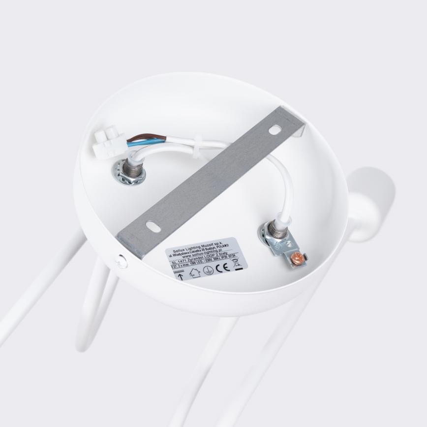 Pinnale kinnitatav lühter LOOP 2xE27/15W/230V valge