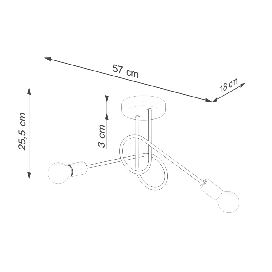 Pinnale kinnitatav lühter LOOP 2xE27/15W/230V valge