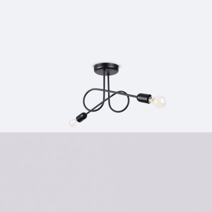 Pinnale kinnitatav lühter LOOP 2xE27/15W/230V must