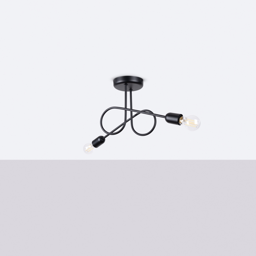 Pinnale kinnitatav lühter LOOP 2xE27/15W/230V must