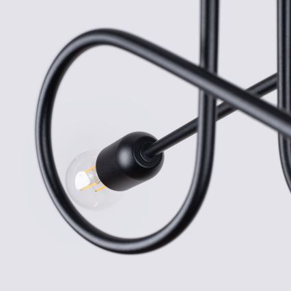 Pinnale kinnitatav lühter LOOP 2xE27/15W/230V must