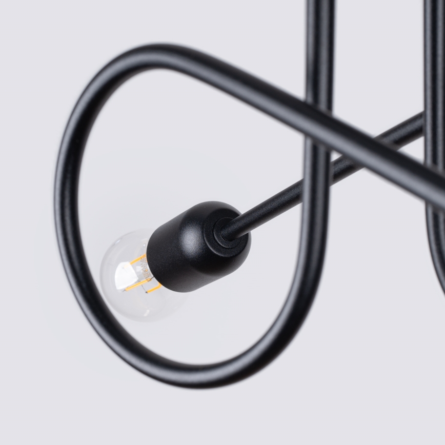 Pinnale kinnitatav lühter LOOP 2xE27/15W/230V must