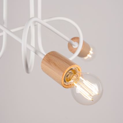 Pinnale kinnitatav lühter EMBER 3xE27/15W/230V valge/beež/pöök