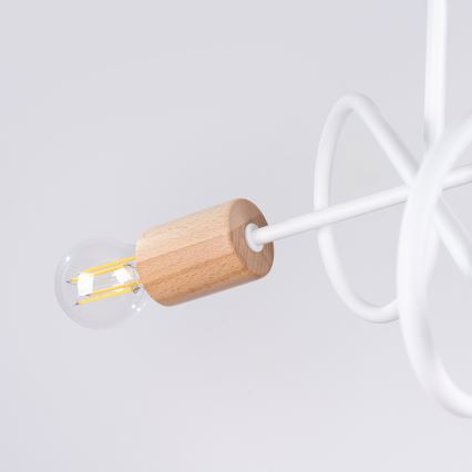 Pinnale kinnitatav lühter EMBER 3xE27/15W/230V valge/beež/pöök