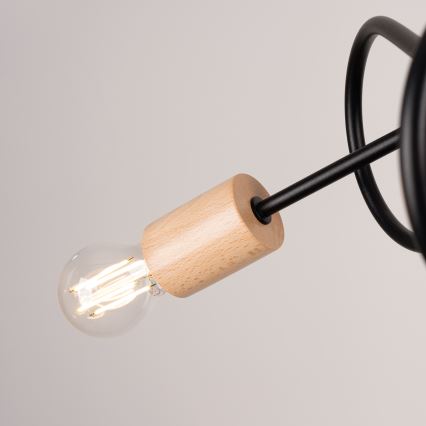 Pinnale kinnitatav lühter EMBER 3xE27/15W/230V must/beež/pöök