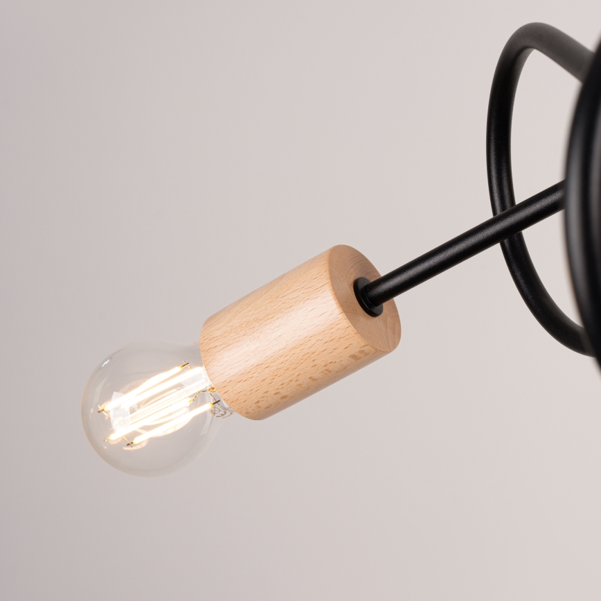 Pinnale kinnitatav lühter EMBER 3xE27/15W/230V must/beež/pöök