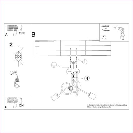 Pinnale kinnitatav lühter EMBER 3xE27/15W/230V must/beež/pöök