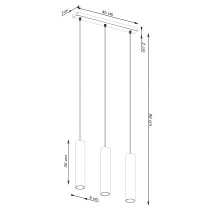 Lühter LAGOS 3xGU10/10W/230V roheline