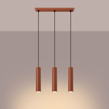 Lühter LAGOS 3xGU10/10W/230V punane