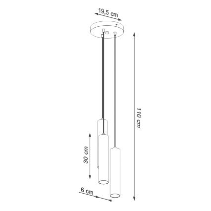 Lühter LAGOS 3xGU10/10W/230V punane