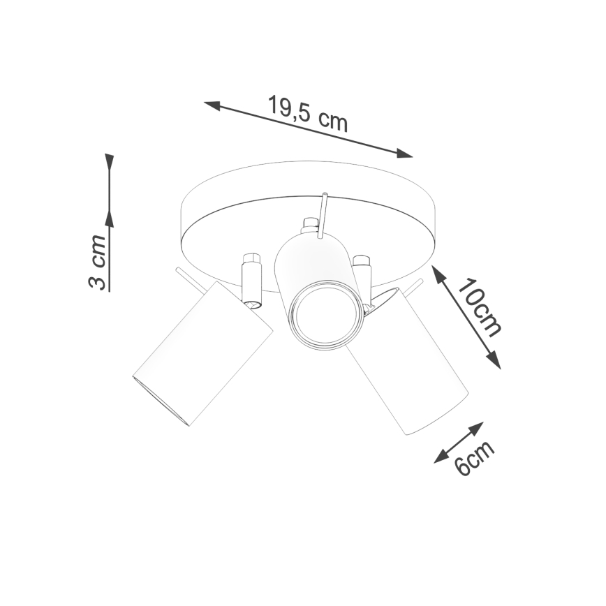 Kohtvalgusti RING 3xGU10/10W/230V kreemikas