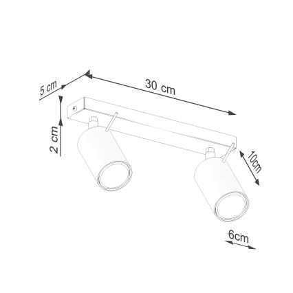 Kohtvalgusti RING 2xGU10/10W/230V punane
