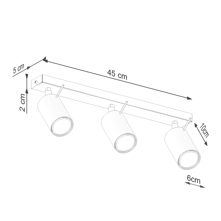 Kohtvalgusti RING 3xGU10/10W/230V punane
