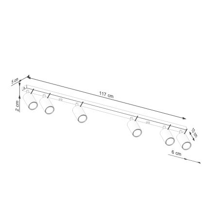 Kohtvalgusti RING 6xGU10/10W/230V punane