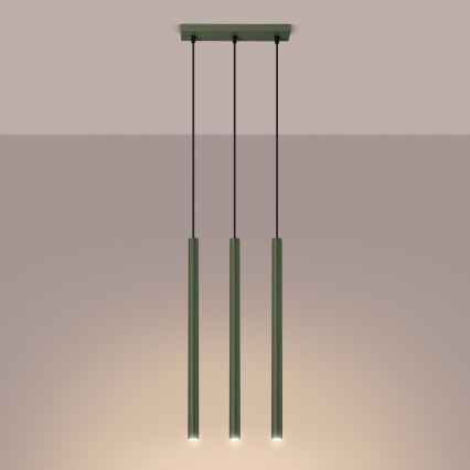 Lühter PASTELO 3xG9/8W/230V roheline