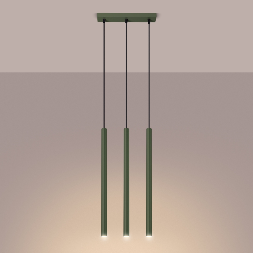 Lühter PASTELO 3xG9/8W/230V roheline