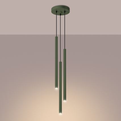 Lühter PASTELO 3xG9/8W/230V roheline