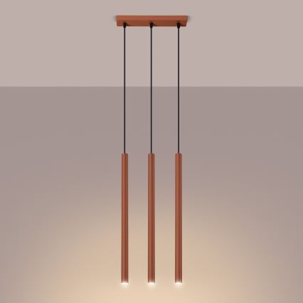 Lühter PASTELO 3xG9/8W/230V punane