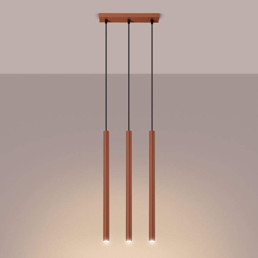 Lühter PASTELO 3xG9/8W/230V punane
