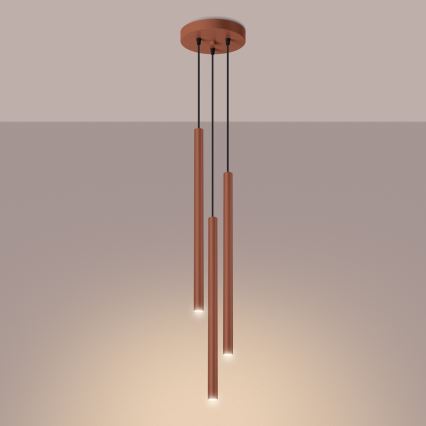 Lühter PASTELO 3xG9/8W/230V punane