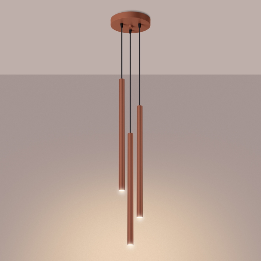 Lühter PASTELO 3xG9/8W/230V punane