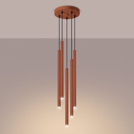 Lühter PASTELO 5xG9/8W/230V punane