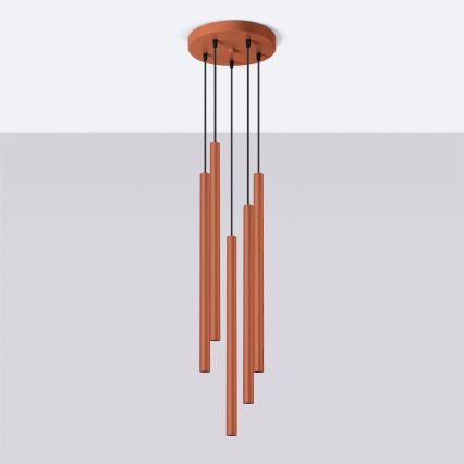 Lühter PASTELO 5xG9/8W/230V punane