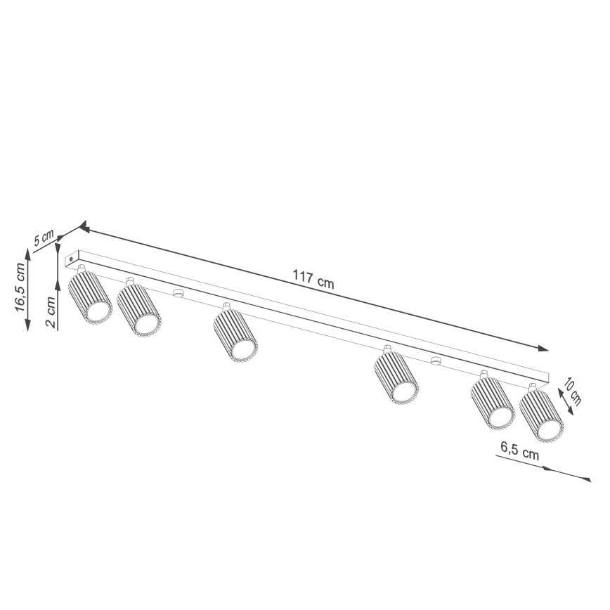 Kohtvalgusti KARBON 6xGU10/10W/230V valge