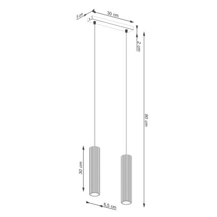 Lühter KARBON 2xGU10/10W/230V must