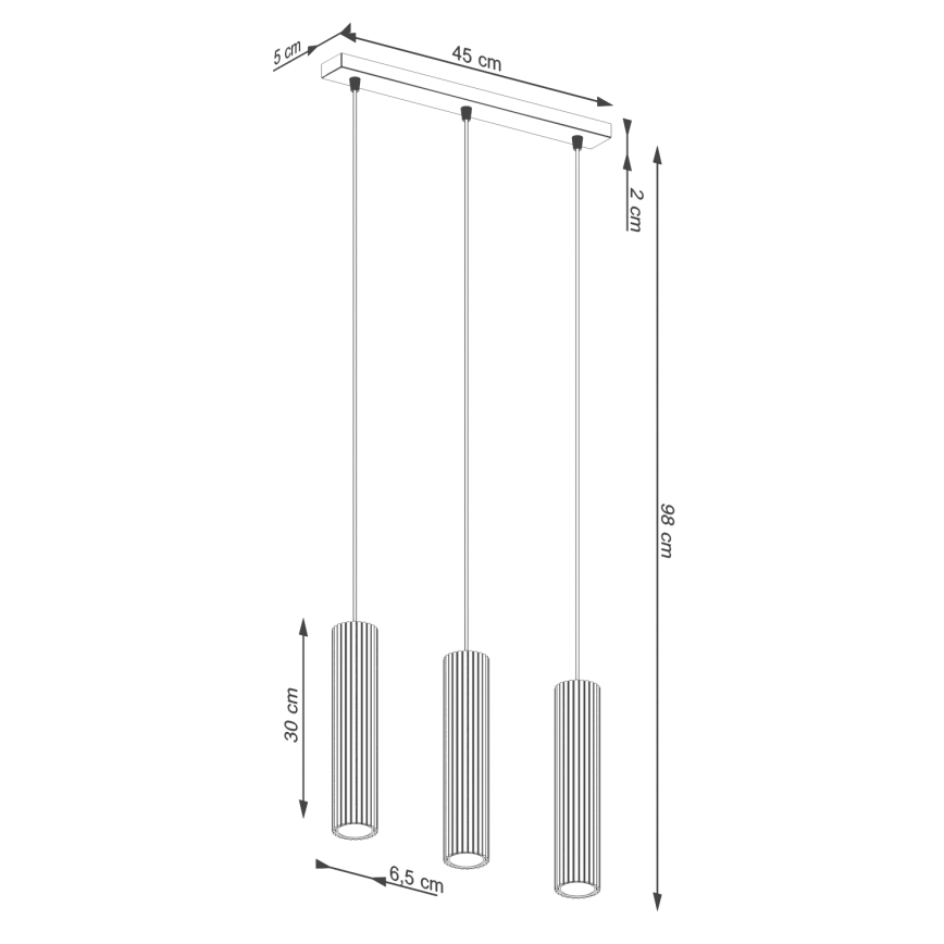 Lühter KARBON 3xGU10/10W/230V must