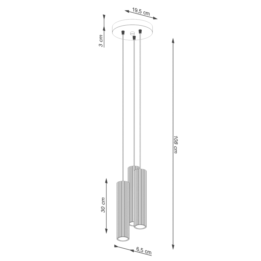 Lühter KARBON 3xGU10/10W/230V must