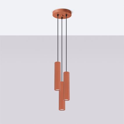 Lühter KARBON 3xGU10/10W/230V punane