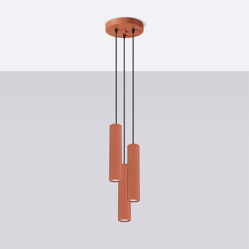 Lühter KARBON 3xGU10/10W/230V punane