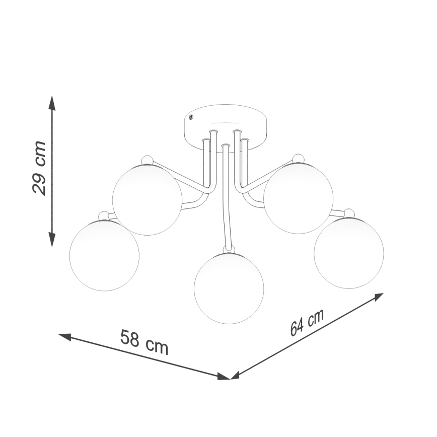 Ripplühter ASTRAL 5xG9/8W/230V valge