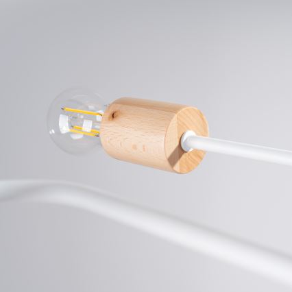 Pinnale kinnitatav lühter TIMBO 8xE27/15W/230V valge/beež/pöök