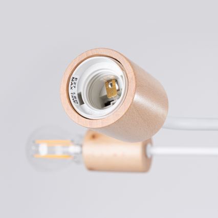 Pinnale kinnitatav lühter TIMBO 8xE27/15W/230V valge/beež/pöök