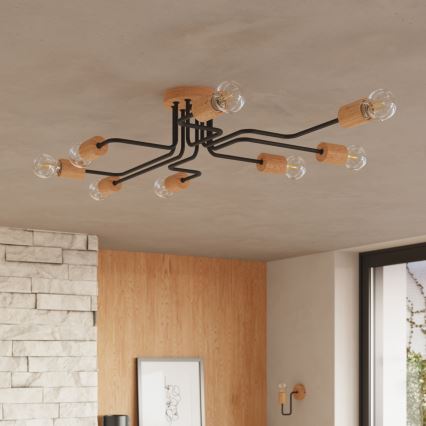 Seinavalgusti TIMBO 1xE27/15W/230V must/beež/pöök