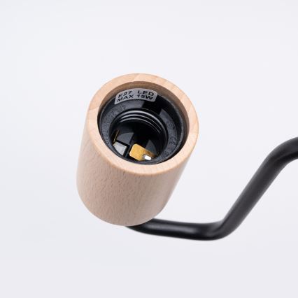 Seinavalgusti TIMBO 1xE27/15W/230V must/beež/pöök