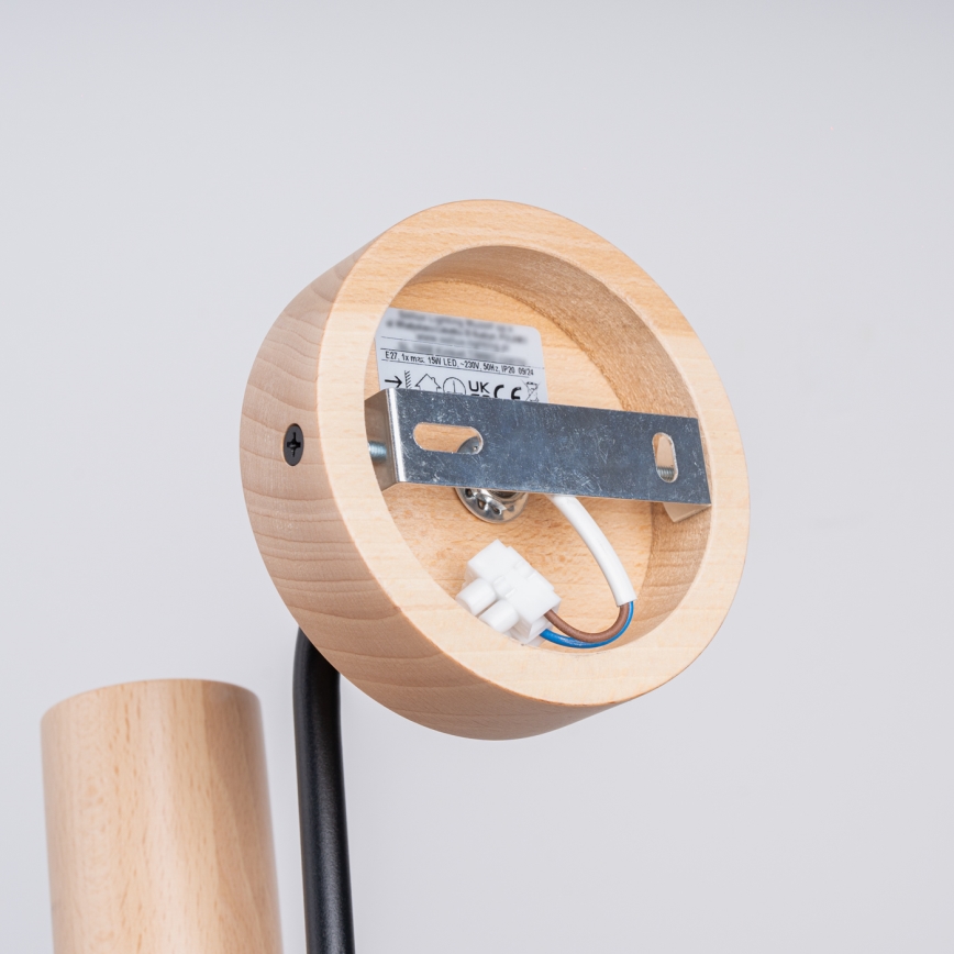 Seinavalgusti TIMBO 1xE27/15W/230V must/beež/pöök