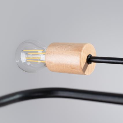 Pinnale kinnitatav lühter TIMBO 4xE27/15W/230V must/beež/pöök