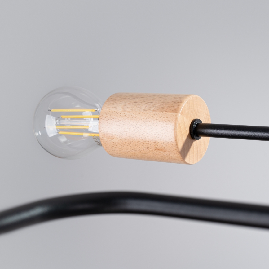 Pinnale kinnitatav lühter TIMBO 4xE27/15W/230V must/beež/pöök
