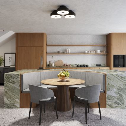 Laelamp OMIQ 4xE27/15W/230V, läbimõõt 30 cm, must