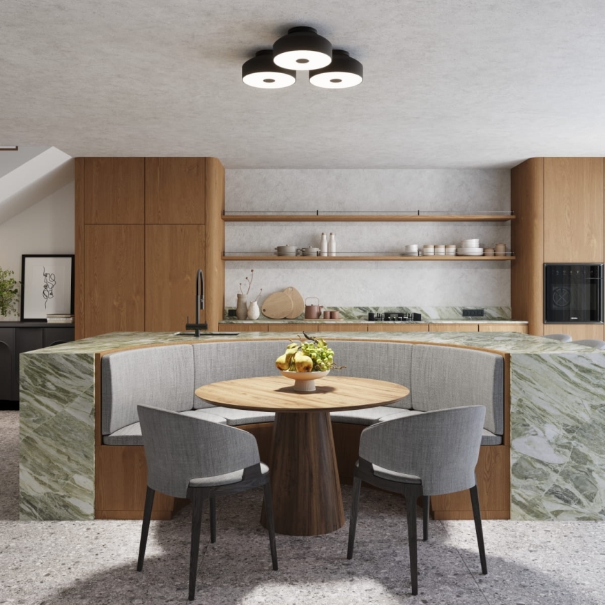 Laelamp OMIQ 4xE27/15W/230V, läbimõõt 30 cm, must