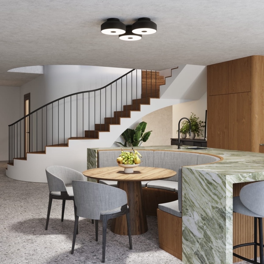 Laelamp OMIQ 4xE27/15W/230V, läbimõõt 30 cm, must