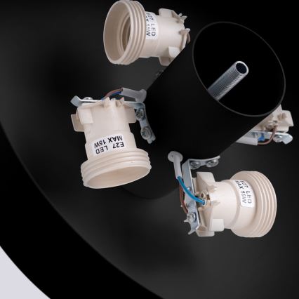 Laelamp OMIQ 4xE27/15W/230V, läbimõõt 30 cm, must